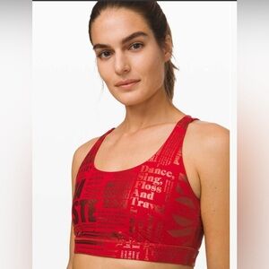 Lululemon Red Energy Manifesto Sports Bra Size 4